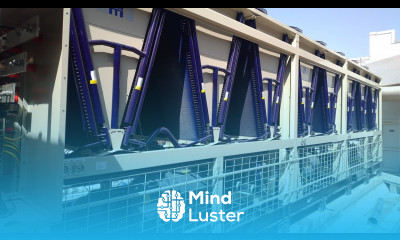 Train old model air cooled chiller removed SKM chiller replacement