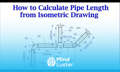 How to calculate the cut length of pipes in a drawing