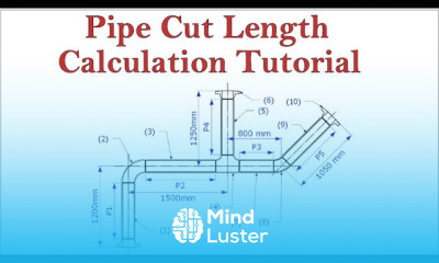 How to calculate the cut length of pipes in a drawing