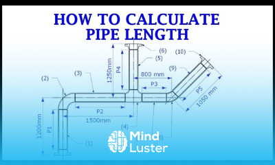 How to calculate the cut length of pipes in a drawing
