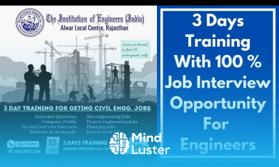 3 Days Training With 100 Job Interview Opportunity for Civil Engineers IEI Alwar Centre Training