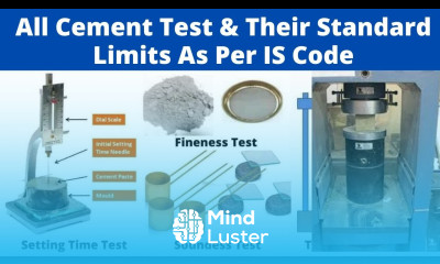 All Cement Test and Their Standard Limit Consistency Initial Final Setting Time Fineness Test