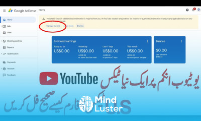 How to fill Google AdSense U S Tax form in Urdu New tax imposed on YouTube earning