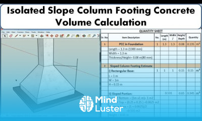 How To Calculate Volume of Trapezoidal Footing Column Footing Volume Concrete Quantity