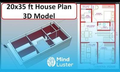 20x35 House Plan 700 sq ft House Plan 20x35 Ghar Ka Naksha 20x35 House 3D Model