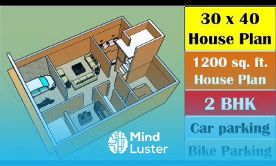 30 x 40 House Plan 2 BHK 30 by 40 Ghar Ka Nasha 30x40 ft House Plan 3D Model