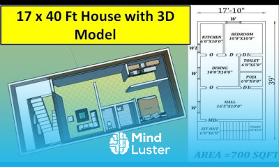 17 x 40 house plan 650 sq ft House Plan 3D House Plan 17 by 40 Ghar Ka Naksha House Plans