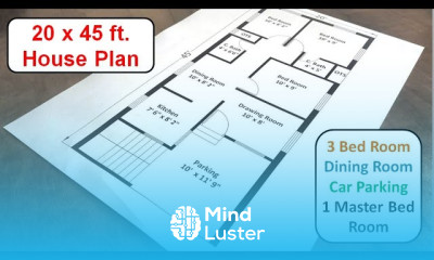 20x45 house plans 20x45 ft House Plan with 3 Bed Room 900 sq ft house plan with 3 bed room