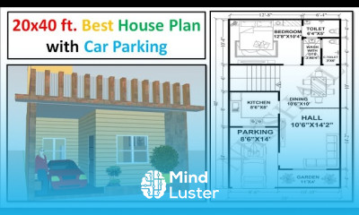 20 x 40 Ghar Ka Naksha 20x40 ft House Plan 20x40 house plan with car parking