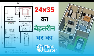24 x 35 House Plans 25 x 35 House Plan 840 sqft House Plan 3D House Design Home plans
