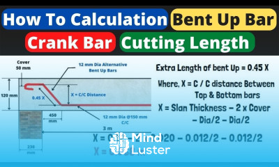 Bent Up Bar Cutting length of Bent Up Bars Crank Bar Crank Bar Length calculation Bent Up