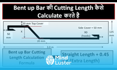 Bent up Bar Cutting Length Calculation Crank bar Length cutting length of Steel in slab
