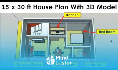 15x30 Ghar Ka Naksha 15x30 House Plan 450 sq ft 15 x 30 3d house design Makan Ka Naksha