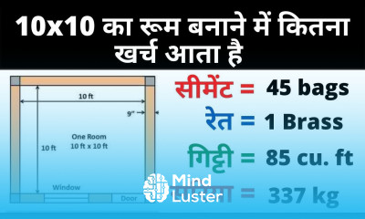 10x10 रूम बनाने में कितना खर्च आता है 10x10 Room Construction Cost House Construction Cost