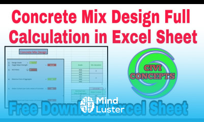 Concrete Mix Design Mix Design of Concrete Excel Sheet 2024 Mix Design Excel sheet