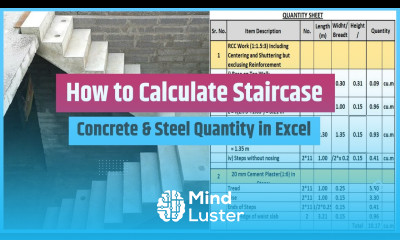 Staircase Reinforcement Calculation Full Estimate in Excel Sheet 2024 Estimation 2024