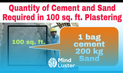 Material required for Plastering 100 sq ft wall