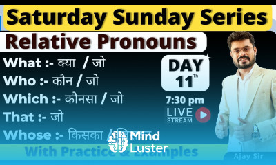 Day 11 Saturday Sunday Spoken English Course Relative Pronouns in English Grammar with Examples