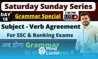Day 18 Saturday Sunday Spoken English Couse Subject Verb Agreement for SSC Banking Exams