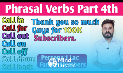 Phrasal Verbs Part 4th Call in Call out Call for Call on Call off Phrasal Verbs for Exams