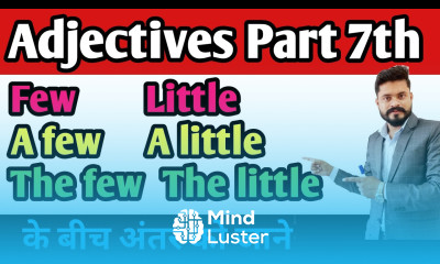 Little A little The little Few A few The few with examples and exercise Adjectives