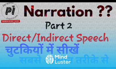 Narration Part 2 Persona Institute for English