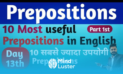 Day 13th Basic Prepositions in English 13th day video Prepositions Basic prepositions