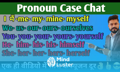 Pronoun Case Chart I me my myself All the Pronouns Cases in English