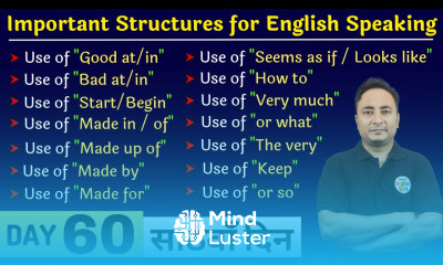 English Speaking Course Day 60 इंग्लिश बोलने के लिए महत्वपूर्ण Sentence Structures