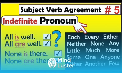 Indefinite Pronouns in English Grammar Subject Verb Agreement Part 5