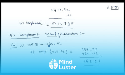 9 s Complement 10 s Complements Decimal Number STLD Lec 02