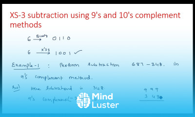 Excess 3 Code Subtraction 9 s and 10 s complement STLD Lec 18