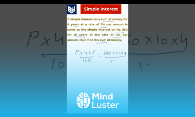 Simple Interest Aptitude shorts example3