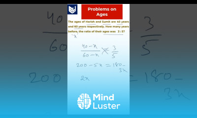 Problems on Ages Aptitude shorts Example 3