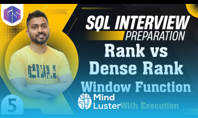 Rank vs Dense Rank Window Function SQL InterviewQuestions