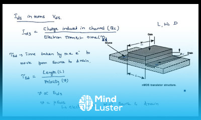 nMOS Transistor Ids versus Vds derivation Saturation Region Part 2 2 VLSI Lec 12