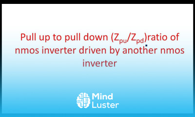 nMOS inverter Pull up to pull down ratio VLSI Lec 19