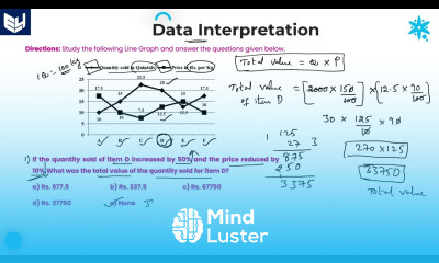 Line Graph Quantity Sold DI Reasoning Part 23 Bharath Kumar