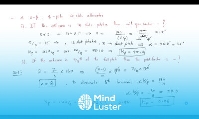4 Pole 3 Phase Synchronous Machines Example Problems Lec 08