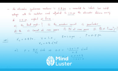 Maximum output power Synchronous Machines Lec 22