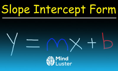 Slope Intercept Form Y mx b Algebra