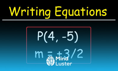 How To Write The Equation of a Line Given The Slope and a Point Algebra