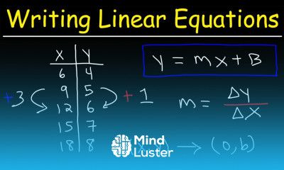 How To Write a Linear Equation From a Function Table Algebra