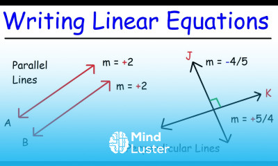 Writing Linear Equations of Parallel and Perpendicular Lines Algebra