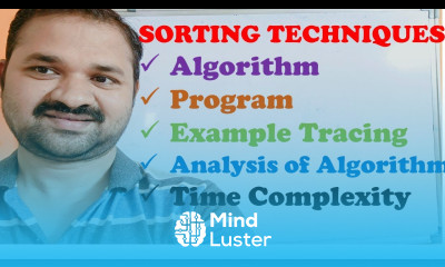 Learn Sorting Techniques Algorithm Program Example Tracing Analysis ...