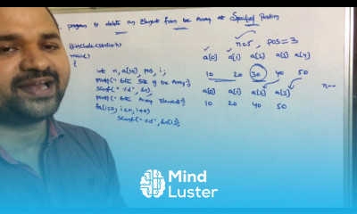 C Program to delete an element from the array at specified position
