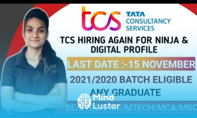 TCS HIRING AGAIN TCS OFF CAMPUS HRIING FOR 2020 AND 2021 BATCHES Ninja Digital Role Hiring 