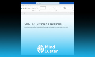 The Learnit Minute Insert Page Break Word Shorts
