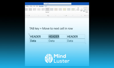 The Learnit Minute Move to Next Cell in Row Word Shorts