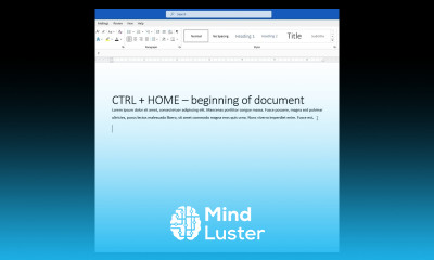 The Learnit Minute Return to Beginning of Document Word Shorts